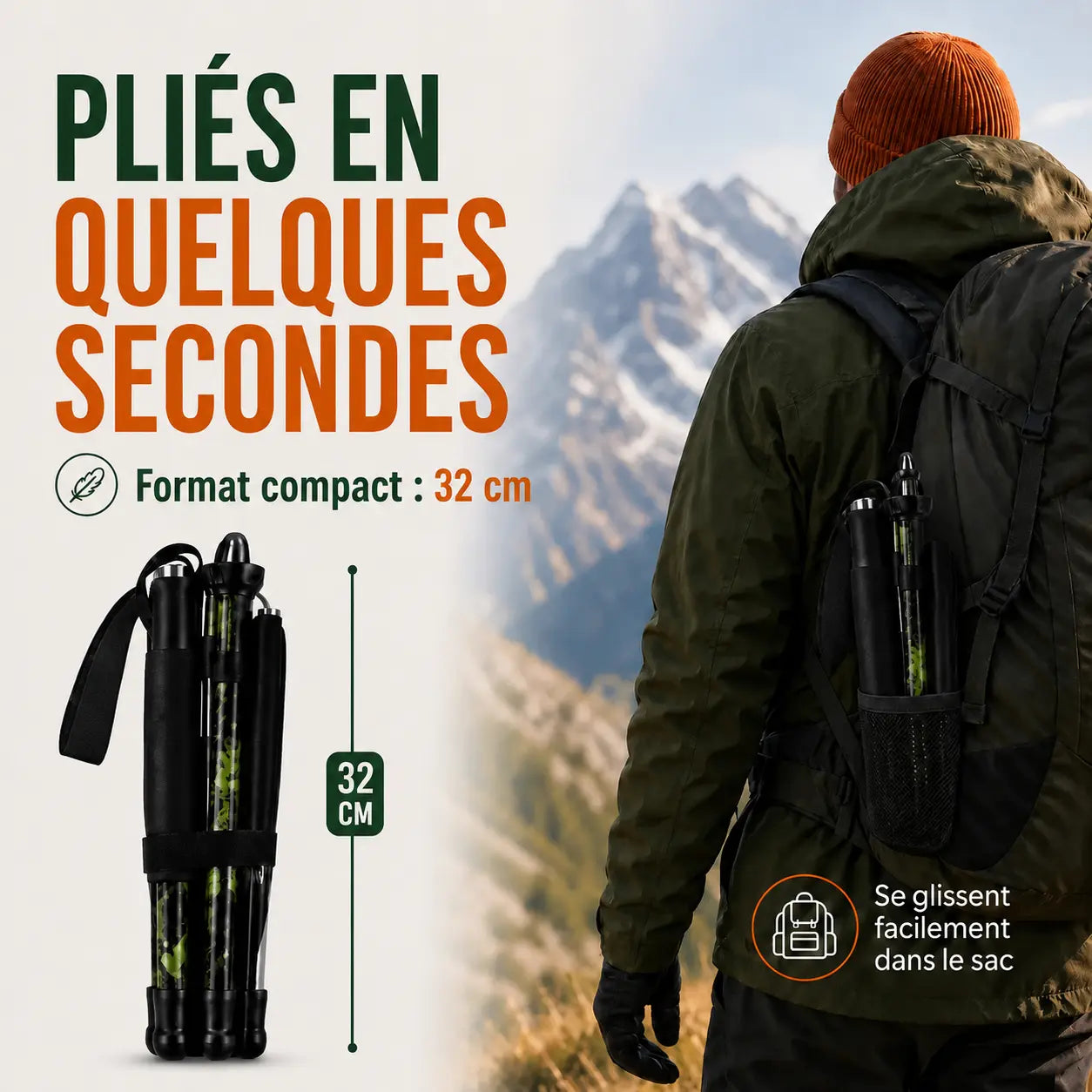 Bâtons trekking carbone Lueur Sortrek - utilisation en randonnée montagne terrain rocheux