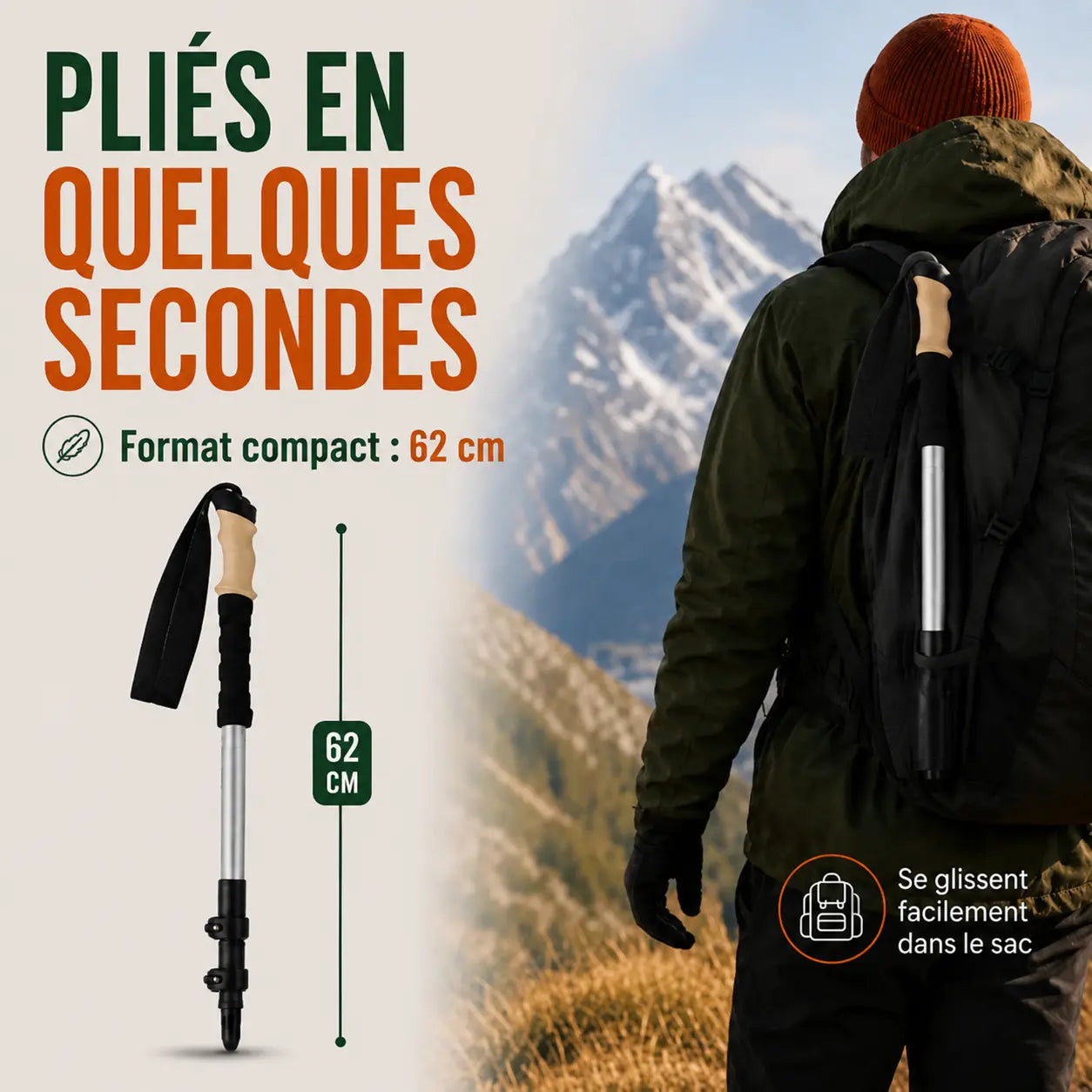 Bâtons trekking Élan carbone Sortrek - utilisation en randonnée montagne terrain rocheux