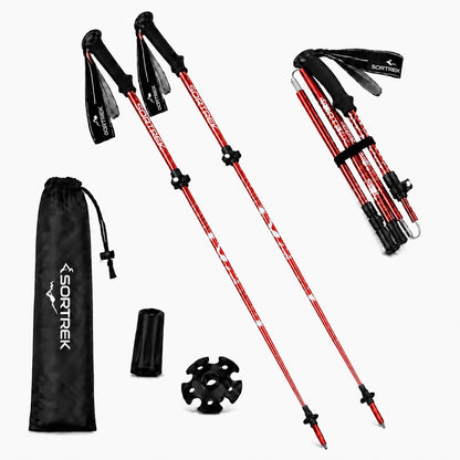 Bâtons marche carbone Horizon Sortrek - paire de bâtons carbone avec sac de transport et accessoires